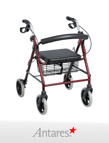 Andador de Aluminio Rollator plegable | Asiento, canasto y freno
