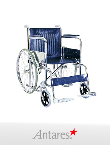 Silla de ruedas azul