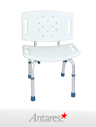 Silla para Ducha de Aluminio con asiento y respaldo.