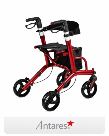 Andador de Aluminio Rollator con asiento y canasto